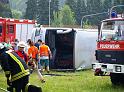 Schwerer Unfall mit Reisebus Lohmar Donrather Dreieck P054